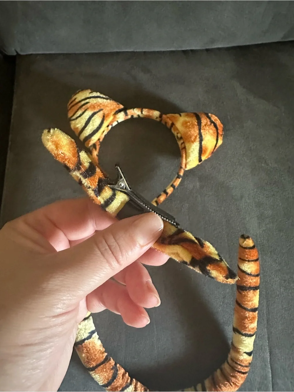 Kids Tiger-Print Costume Hair Accessory Set - Orange